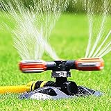 ALLILUYAA Garten Sprinkler,Automatische 360 Grad Rotierende Rasen Wasser ,3-Arm Gardena Sprenger für Bewässerungsanlagen für ,Pflanzen,Blumen,Gemüse