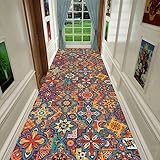 Teppichläufer, extralang, rutschfest, waschbar, 1 m x 4,5 m, für Küche, Flur, Treppen – strapazierfähiger, schmaler Teppich mit rutschfester Unterseite, erhältlich in 100 cm bis 6 m Größen