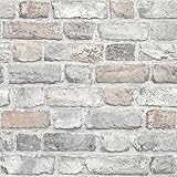 Grandeco Tapete mit Vintage-Backsteinhaus-Muster, texturiert