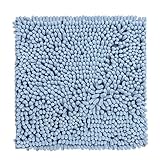 PANA® Premium Chenille Badematte (45x45cm) • Ideal als WC Vorleger, Duschmatte, Badvorleger, WC-Vorlage • Weich, rutschfest & waschbar • Badteppich ohne Ausschnitt • Farbe: Hellblau