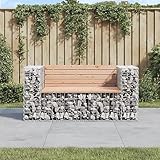 GCHDHAPB Gartenbank Gabion Design 143x71x65,5cm Massivholz DouglasOutdoor Outdoor Sitzbank Outdoor Sitzbänke