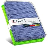 Glart Auto Trockentuch Waffeltuch - 2er Set - Premium Mikrofasertücher Auto extra saugstark - 70x40cm - Kratzfreies Trocknen vor Autopolitur & nach Felgenbürste - Mikrofaser Trockentuch – Grün