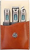 MR.GREEN Nagelknipser, 3 Stück Fingernagel Knipser Set, Solingen Edelstahl Nagelzwicker Maniküre Set, Mit Hochwertigem Lederetui, Hochwertiges Nail Clipper