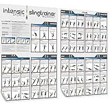 intensic SPORTS Slingtrainer Workout Poster Set | 60 Fitness-Übungen für Slingtraining | Muskelaufbau & Krafttraining Homeworkout Fitnesstraining zuhause ohne Hanteln Sport-Geräte Schlingentrainer