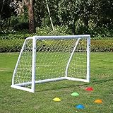 JUNGLE STONE Ultimatives Allwetter-Fußballtor aus uPVC, 1,8 m x 1,2 m, tragbar, 70 mm dick, PVC-Torpfosten + Fußballnetz, integriertes Verriegelungssystem