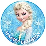 Essbare Tortenaufleger - Tortenaufleger Geburtstag - Tortendeko Frozen - Geburtstagskuchen Deko aus Fondant - Rund 20 cm - Esspapier Tortendeko - Tortenaufleger Frozen - Cake Decoration