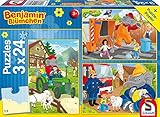 Schmidt Spiele 56207 Benjamin Blümchen, In Aktion, 3 x 24 Teile Kinderpuzzle