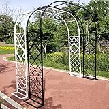 Großer Metall Gartenbogen mit Basis Heavy Duty Rostbeständig Rose Arbor Spalier Ständer für Rasen Hinterhof Hochzeit Dekoration Solide Pergola 140cm 180cm 220cm 280cm 3