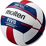 Molten FIVB Approved Elite Beachvolleyball, Rot/Weiß/Blau