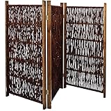 Noor Weiden Paravent - Sichtschutz 3-teilig klappbar für Outdoor - wetterfester Windschutz für Terrasse, Garten und Balkon - geflochtene Trennwand mit Kiefernrahmen Gesamtgröße 120x180 cm