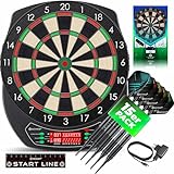 KESSER® Elektronische Dartscheibe Profi Set - E Dartboard mit 15 Dartpfeile + 35 Pro Flights 100 Pfeilspitzen + Zubehör Dart für 1 bis 8 Spieler