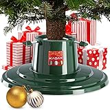 KADAX Weihnachtsbaumständer, Christbaumständer mit Wasserbehälter, Tannenbaumständer für einen echten Baum, Kunststoffständer für einen Weihnachtsbaum (Grün/Baumhöhe bis 2m)