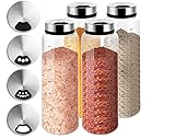 4 Stück Gewürzgläser Mit Drehdeckel 500 ML, Borosilikatglas Gewürzstreuer Mit 3 Arten Von Gewürzlöchern, Salzstreuer, Gewürzstreuer Glas, Gewürzdosen Groß Für Küche Esszimmer Grillen Im Freien