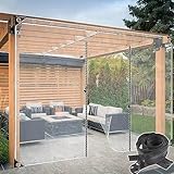 Transparente wasserdichte Planen-Vorhänge mit Reißverschlusstüren, für den Außenbereich, Pergola, Pavillon, 4 x 3 m