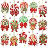 Alluring Diamond Painting Weihnachten Schlüsselanhänger, 15 Stück Diamant Painting Anhänger Sets Diamantmalerei-Anhänger Geschenke für Mädchen im Alter von 6–12 Jahren