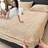 HLTQL Matratzenschoner Plüsch Spannbettlaken Mattress Protector Matratzenschutzbezüge Spannbetttücher Matratze Tagesdecke Matratzenauflage Matratzenbezug Fleece(3,120 * 200cm)