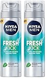 NIVEA NIVEA MEN Fresh Kick Rasierschaum 200ml (Packung mit 2)