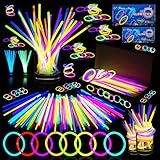 Trimming Shop 100 Stuck Knicklichter Party Set für Kinder, Leuchtstäbe mit Verbinder Stellen Leuchtende Neon Halsketten, Armbänder, Halloween mitgebsel Kindergeburtstag, Deko & Festival Zubehör