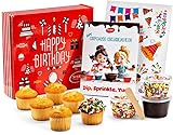Kinder-Backset | DIY-Cupcake-Kit | Geburtstagsaktivitäten für Kinderparty | Geburtstagsgeschenkbox, inklusive frischen Cupcakes und Dekorationszubehör | koscher und nussfrei | Stern's Bakery
