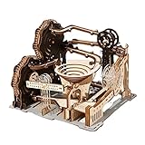 3D Mechanisches Holzmodell für Erwachsene – Marble Run Bausatz mit 196 Teilen, DIY Kinetisches Kugelbahn-Modell – Premium Lasergeschnittener Bausatz ohne Kleber