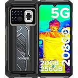 DOOGEE Fire 6 Max 5G Outdoor Handy Wärmebildkamera,20GB+256GB 20800mAh 33W Outdoor Smartphone Ohne Vertrag,50MP+20MP Nachtsehen, Dual 120M Taschenlampen,6.78' FHD+ 120Hz,LED Licht/NFC/Face ID/Dual SIM
