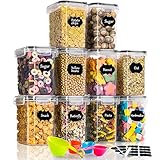 GoMaihe 1.6L Vorratsdosen 10 Set, Aufbewahrungsbox Küche Luftdicht Behälter aus Plastik Mit Deckel, Vorratsgläser zur Aufbewahrung von Nudeln, Müsli, Reis, Mehl, und für futter Haustiere, MEHRWEG
