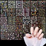 WD&CD 3D Nagelsticker Aurora 30 Blatt Bunt Nail Art Sticker Selbstklebend Nagelaufkleber Sommer Blume Blumenherzform Niedliches Tier