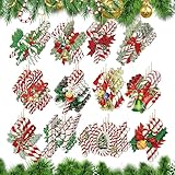 Zuckerstangen-Weihnachtsdekorationen | Elegantes Weihnachts-Holz-Süßigkeiten-Set | Pfefferminz-Süßigkeiten-Dekorationen, Urlaubsparty-Zubehör für Fensterbänke, Tische, Schreibtische, Regale