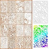 16 Stück Schablonen zum Malen,28 × 18 cm Malschablonen Erwachsene,Schablonen Wandgestaltung, Wiederverwendbar Zeichenschablonen für Boden,Möbel Wandgestaltung Deko,DIY Scrapbooking Handwerk