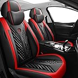 BEDIFF Autositzbezüge passend für BMW x5 e53/x5 e70 tuning/x5 tuning/x6 e71/x6 f16/x6m x7 Universal-Set Autozubehör, Luxus schwarz rot