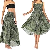 1Pcs Lang Gedruckter Rock Damen Chiffon Bohemien,Rock Damen Lang Boho,Lang Gedruckter Rock,Rock Damen Sommer,Urlaub Sommerrock Strandkleider（Einheitsgröße）