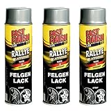 3x 500 ml FAST FINISH Rallye Felgenlack Felgenfarbe Silber Spraydose 292842