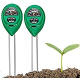 Bodenmessgerät, 3-in-1 Bodentest Messgerät, Multifunktionaler Bodentester mit PH/Feuchtigkeit/Licht, Boden Feuchtigkeitsmessgerät für Gartenarbeit, Rasen, Landwirtschaft und Außen Pflanzen (2Stk)