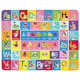 IMIKEYA Spielteppich für Kinder, mit buntem Muster, Spielzeitsammlung, ABC-Alphabet, Jahreszeiten, Monate, Obst und Formen, Lernbereich für Kinder, Spielzimmer, Kinderzimmer