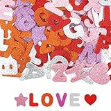 LXUEJIE 196 Stück Moosgummi Buchstaben Selbstklebend, Glitzer Buchstaben Aufkleber Bunt Moosgummi Aufkleber Selbstklebend Glitter Alphabet Klebebuchstaben Groß Schaumstoff Buchstabe für DIY Handwerk
