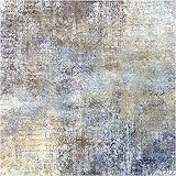 SRTJURFG Teppich Quadratisch rutschfest Waschbar Küchenteppich Abstraktes Design blau Groß Schutzmatten für Wohnzimmer, Flur, Schlafzimmer, Kinderzimmer, 100 x 100 cm