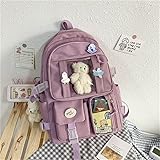 DJYYDS Japanischer High School Mädchen Rucksack Schultaschen für Teenager Mädchen Tasche Multi Pockets 2022 Rucksack Frauen Mochila Feminina Onlybag Lila