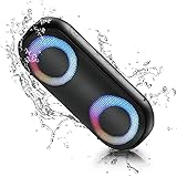 NOTABRICK Bluetooth Lautsprecher mit RGB Licht Tragbarer Musikbox Bluetooth Box 30W True Wireless Stereo,24h Akku,IPX7 Wasserdicht Lautsprecher Boxen Bluetooth für Zuhause,Draußen,Garten