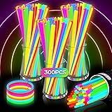 JIJI&CUI 2025 Super Bright 300 Knicklichter Party Set, 7 Farben Kinder Armband Light Up Party Pack Spielzeug, Neon Halloween Dekoration, Urlaub Hochzeit Party Dekoration
