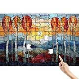 Puzzle 1000 Teile Berg, Baum Puzzle Erwachsene, Lernspiele für Ganze Familie, Unmögliche Herausfordern Spielzeug Set, Bunter Spaß Set mit Box für Room Wall Decor Kreative Geschenke für Frauen W-3