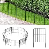 Gartenzaun 10 Stück Komplettset Dekorative Metallzaun Steckzaun, Oberbogen Gartenzaun Metall Zaunelemente, Zaun für Hunde (Oberbogen-A)