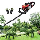 WEIMILOR 23,66 CCM 2-Takt-Benzin-Heckenschere, 1600 W, 2600 U/min, kommerzielle Qualität, 61 cm Lange selbstschärfende Klinge spart 30% Kraftstoff, vibrationshemmender Griff für dichte Büsche