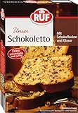 RUF Schokoletto, Backmischung mit Kakaoglasur für einen saftigen Rührkuchen, heller Rührteig mit zarten Schokoladen-Flocken