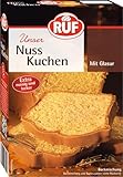 RUF Nusskuchen, Backmischung mit schneller und einfacher Zubereitung, nussig und locker mit Glasur, als Grundlage für Rüblikuchen, vegan, 1 x 520g