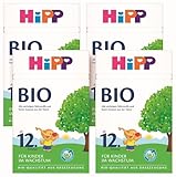 HiPP Bio Kindermilch (4 x 600g), nach 12. Monat, mit Calcium, Eisen, Vitamin C und D, für Kleinkinder im Wachstum, in bester Bio-Qualität
