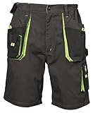 Stenso Kastor Kurze Arbeitshose Herren - Bequeme Arbeitsshorts Mit Hoher Strapazierfähigkeit, Elastischem Bund Und 600D Oxford Verstärkung - Arbeitshosen Männer Kurz Grau/Grün EU52