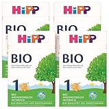 HiPP 1 Bio Anfangsmilch (4 x 600g), von Geburt an, mit milder Bio-Stärke, gut sättigend, in bester Bio-Qualität