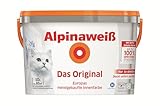 Alpinaweiß Das Original – optimal deckende und ergiebige weiße Wandfarbe – mit Spritz-Schutz-Formel – 10 Liter